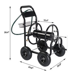 Chariot porte-tuyau d'arrosage DB Garden en métal 97x53x100cm avec roues pour l'arrosage extérieur - Product Image 4