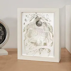Lámpara de Corte de Papel con Alimentación USB o por Batería, Lámpara de Escultura de Papel 3D, Lámpara de Esculturas de Papel Plástico para Decoración de Dormitorios - Product Image 5