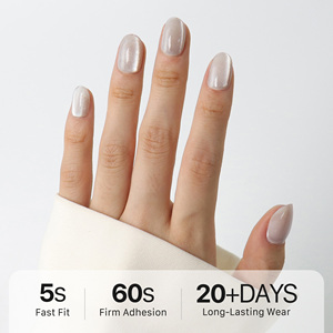 AIERFEI - <span class=keywords><strong>Uñas</strong></span> Postizas de Color Sólido con Diseño de Ojo de Gato, 24 Piezas, Cobertura Total, Reutilizables, Acrílicas, Fáciles de Aplicar, para el Uso Diario de las Mujeres - Product Image 1