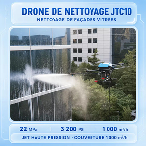 Drone de nettoyage de vitres de tours de bureaux à grande hauteur avec pulvérisation extérieure précise pour l'entretien des propriétés commerciales - Product Image 1