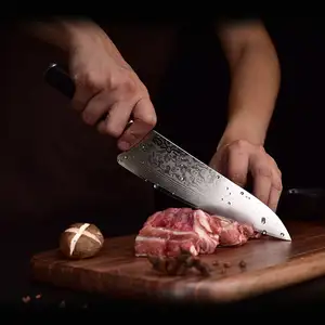Luxury 6 Pcs Damascus Chef Knife Set 67 Layer Damascus Steel Chefs Knife G10 Kitchen Knife Set With Acrylic Wood Stand