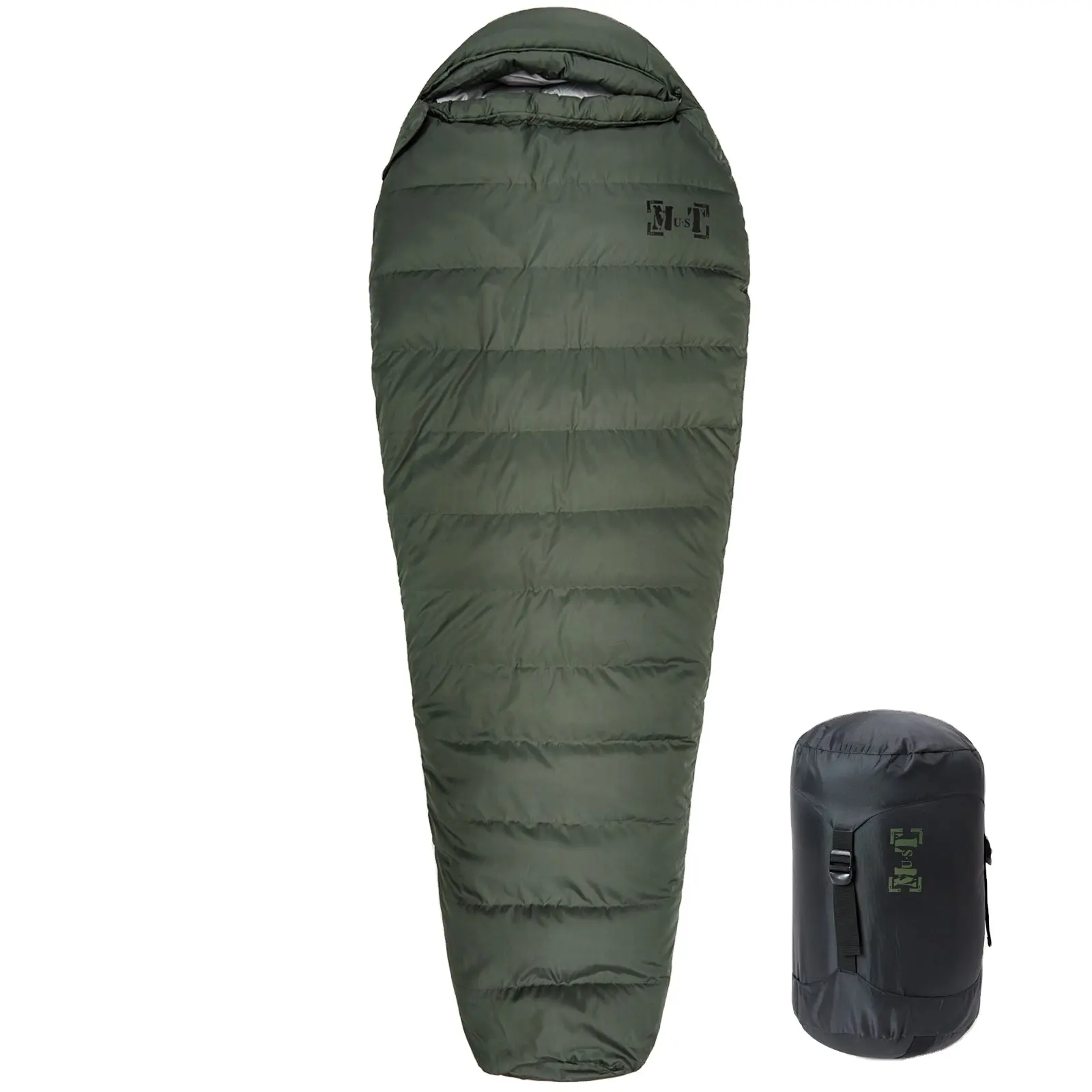 AKmaxレンジャーダウンミイラアンチエクストリームコールド寝袋ポータブルキャンプハイキング寝袋オリーブグリーン