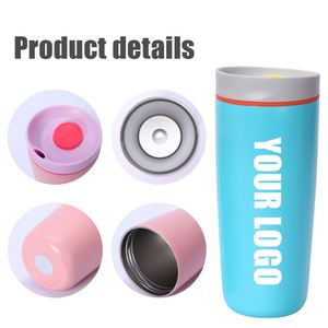 Gobelet à café isotherme en acier inoxydable avec logo personnalisé, 12 oz, 20 oz, sans BPA, réutilisable, pour café glacé, mug de voyage pour café chaud, avec couvercle coulissant - Product Image 3