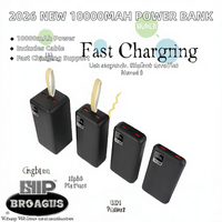 Nouvelle conception 2026, 10000 mAh avec câble, double USB Type-C, charge rapide, banques d'alimentation portables multi-appareils
