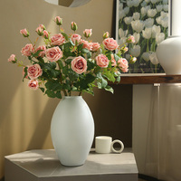 Fleurs artificielles en soie, roses artificielles, arrangements floraux DIY, fleurs artificielles en gros pour cadeau de pendaison de crémaillère