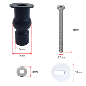변기 시트 힌지 나사 범용 변기 시트 고정 수리 키트 확장형 고무 탑 너트 볼트 - Product Image 2