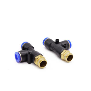 Conector Rápido Neumático Shengyu de Cobre con Rosca Externa PD8-02, Conexiones en T Laterales PD10-03 PD6-02 - Product Image 1