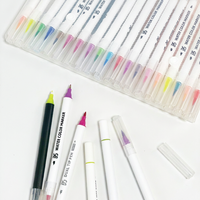 Bestationery Marqueurs de couleur personnalisables avec logo, pour peinture graffiti, lavables, à double pointe pinceau et aquarelle, stylo marqueur artistique