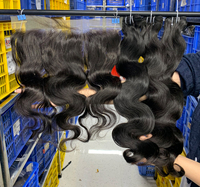 WXJLONGHAIR Mèches mélangées avec 6*4 & 13*4 dentelle frontale vente en gros pas cher Paquet de cheveux avec fermeture pour femme noire