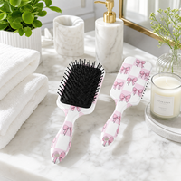 Brosse à cheveux professionnelle en plastique avec coussin d'air et logo personnalisé pour femmes, massage du cuir chevelu, écologique, cadeaux de luxe pour fêtes