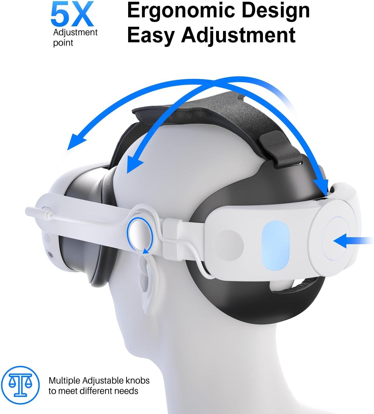 Meta Quest 3 VRヘッドセット用6000mAhバッテリーパック付きVRヘッド 