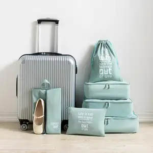 6 Piece Cute Travel Organizer 40X25X20 Travelling Designer Garment Suitcase Luggage Duffle Storage Bag Set For Men Kids Luggage