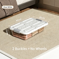 Mehrteilige Transparente Kunststoff-Aufbewahrungsbox mit Schnappverschluss-Deckel Stapelbare Moderne Unterbett-Organizer für Kleidung und Bettdecken mit 360°-Rädern