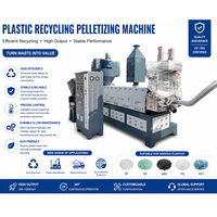 Granulateur de plastique à vis simple pour recyclage de déchets, certifié CE, 100 kg/h, exportateur, directement de l'usine
