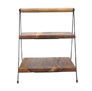 Two Tier <b>Wooden</b> Food <b>Serving</b> Stand or <b>Serving</b> <b>Tray</b> - Product Image 1