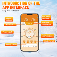 Chaussettes chauffantes en tricot pour hommes et femmes avec contrôle par application, 5000 mAh*2, rechargeables, lavables, pour la chasse et le ski