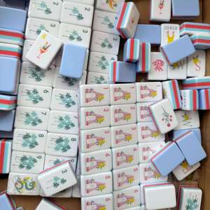Mahjong Personalizado Estilo Americano, 160 Piezas, Color Azul Brisa Marina, Pintado a Mano en Acrílico, Plegable, Portátil, para 4 Jugadores, Juego Moderno y Lujoso para Regalo - Product Image 4