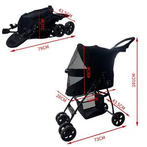 Poussette pour animaux de compagnie à 4 roues, prix d'usine JXB, <span class=keywords><strong>pas</strong></span> <span class=keywords><strong>cher</strong></span>, pour chat et <span class=keywords><strong>chien</strong></span>, promenade en plein air, pliage facile à une main, chariot de transport pour animaux de compagnie - Product Image 6