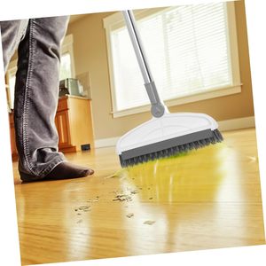 Ensemble balai et pelle à poussière vertical pour nettoyage des sols, avec brosse à poils en plastique détachable et long manche en métal, vente en gros - Product Image 6