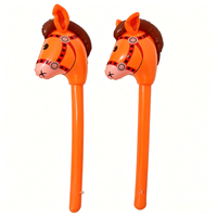 Ballons gonflables tête de cheval marron, bâton de poney gonflable pour fête d'anniversaire sur le thème du western, bâton de cheval gonflable