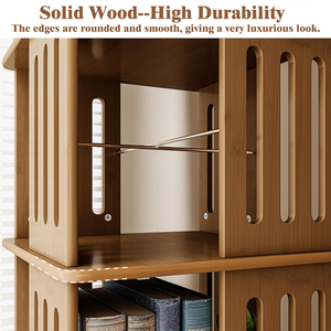 6-Tier 360&deg; Rotating Bookshelf with Wheels Mobile Open Storage Display <strong>Unit</strong> for Books Media and Decor in Living Room Home Office - Product Image 4