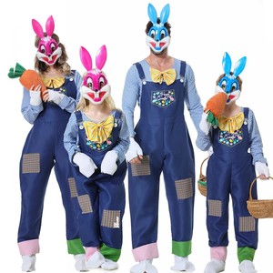 Disfraz de conejito a juego para la familia, mono con máscara y guantes para fiesta de Halloween, cosplay, talla para adultos - Product Image 1