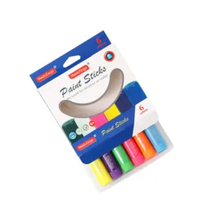 MeiduGaga 6霓虹色快速干团免费无脏固体蛋彩画棒蜡蜡笔霓虹灯蜡笔为孩子们套装