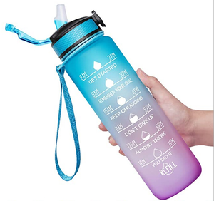 Vaso de sublimación a prueba de fugas, botella de agua potable sin <span class=keywords><strong>BPA</strong></span> con marcador de tiempo y pajita para garantizar que bebas agua - Product Image 5