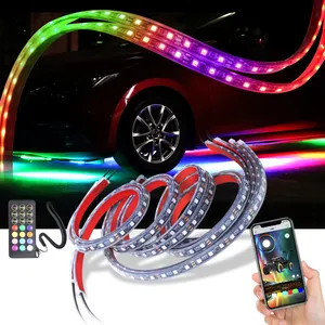 Auto Underglow Lichten, 6 Stuks App Controle Led Strip Verlichting Met Dream Kleur Chasing,12V 300 Leds Underbody Verlichting Voor Auto 'S, Vrachtwagens