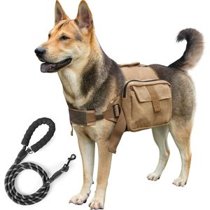 Borsa da trekking per cani leggera con tasche laterali con cinturino regolabile al guinzaglio per viaggi da campeggio elegante borsa da sella per animali domestici - Product Image 1