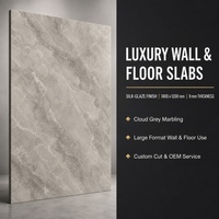 Dalle en pierre frittée grise italienne effet glaçure 1800x1200x9mm, veinage gris fini pour mur de cuisine, sol, hôtel, villa, projet d'aménagement intérieur