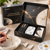 Boîte d'expédition personnalisée en carton ondulé brillant en forme d'avion pour réparation de céramique, avec doublure en éponge et dorure à chaud, pour cadre photo