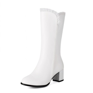 <span class=keywords><strong>Botas</strong></span> de Tacón Grueso a Media Pantorrilla, Novedad Otoño/Invierno 2024, Tallas 33-43, con Cierre Lateral, de Goma, para Mujer, a la Moda - Product Image 2