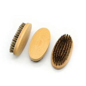 Brosse de toilettage pour barbe en poils de sanglier avec manche en bambou écologique - Product Image 3