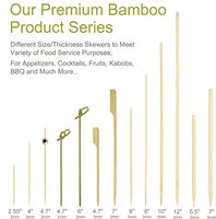 Lot de brochettes de barbecue en bambou naturel personnalisables avec logo, 14 cm, résistantes à la chaleur, avec long manche, vente en gros directe usine
