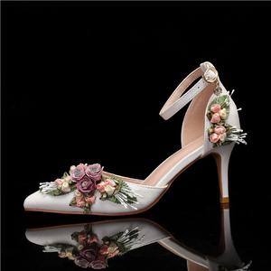 Different Height <strong>Heels</strong> for <strong>Ladies</strong> White Wedding <strong>Shoes</strong> for Bride Flower Rose Pearl Handbags Set <strong>Evening</strong> Bags <strong>Shoes</strong> with Purse - Product Image 2