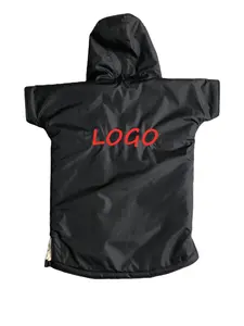 Personalizado forro polar playa a prueba de viento impermeable surf poncho cambio bata natación Parka abrigos chaqueta para niños