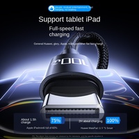 Kabel Pengisi Daya Cepat 100W USB-C ke C Tipe-C untuk Aksesoris Ponsel, Berbahan Nilon Kepang, untuk Pengisian Daya Ponsel dan Laptop dengan Chip E-Mark