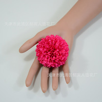 Fleurs artificielles pour mariage, pompon de chrysanthème, tête de fleur en soie peinte à l'huile, boule multicouche, fausse fleur pour décoration de table de mariage