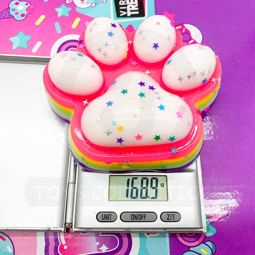 JO Non-Toxic Multi-Color TPR Mochi Cat Paw Sensory Toy-Squeezable Soft Squishy Stress Relief for Kids 3+ & Adults Durable 6cm