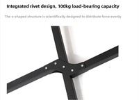 Table à manger pliable en acier pour le camping en plein air - Meubles d'extérieur