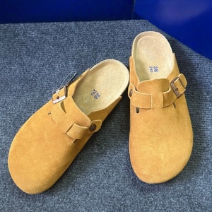 Chaussures d'été unisexes à la mode, demi-chaussons décontractés, chaussures de marche de haute qualité en cuir véritable, semelle en liège souple - Product Image 2