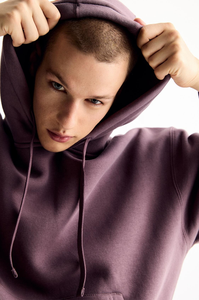 Sweat à capuche surdimensionné pour homme en polaire thermique violet lilas français, avec poche cache-oreilles haute densité et col à capuche – Taille XL, prix de gros - Product Image 6