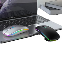 Harga Pabrik Mouse Nirkabel Dual Mode Portabel Isi Ulang Slim Optik RGB Bluetooth Gaming untuk Laptop Desktop