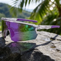 Nouvelles lunettes de soleil sportives coupe-vent demi-cerclées avec logo personnalisé pour le cyclisme en extérieur, hommes et femmes