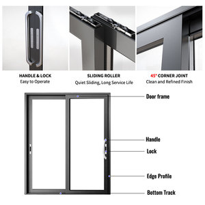 Portes coulissantes en verre certifiées CE EEHE 5+12A+5mm, revêtement en poudre <span class=keywords><strong>Akso</strong></span>, isolation acoustique, portes coulissantes en aluminium pour maison ou bureau - Product Image 3