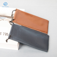 Pochette à cordon de serrage de haute qualité pour lunettes, sac souple en PU pour emballage de lunettes de soleil