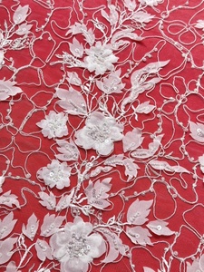 <span class=keywords><strong>3D</strong></span> đính cườm ren vải sang trọng Bridal Wedding Dress pha lê hạt 5 bãi Chất lượng cao pháp Net chuỗi phi sequined vải tuyn - Product Image 4