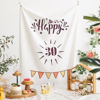 Tenture murale motif joyeux anniversaire mignon décoration de fête à la maison tapisserie