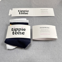 Étiquette personnalisée en carton imprimé avec logo pour emballage de chaussettes, manchon personnalisé pour chaussettes
